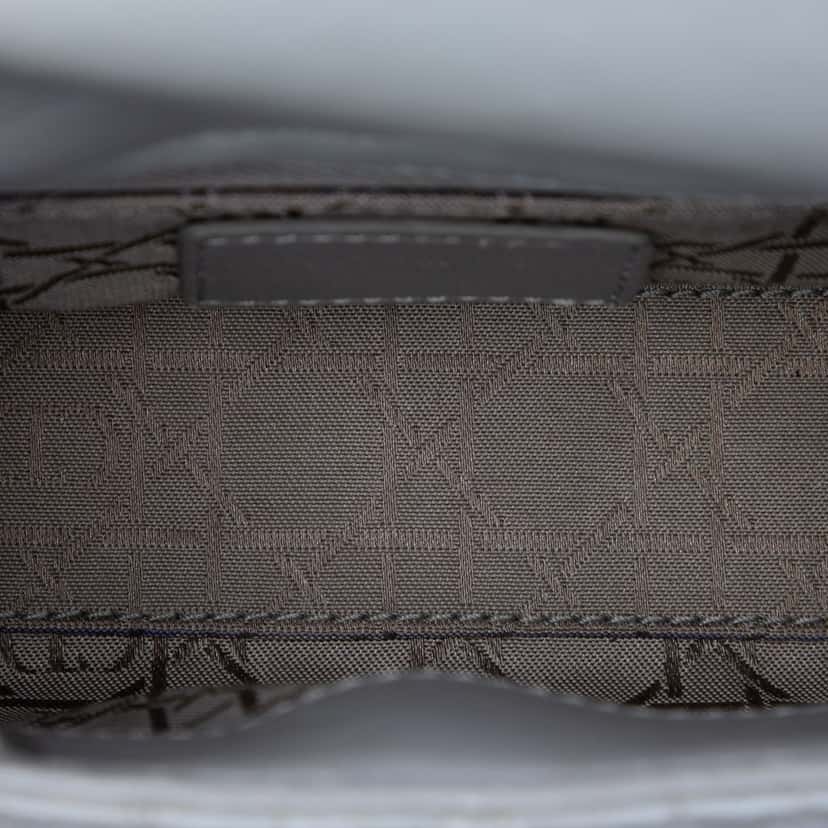 Dior Mini Iridescent Lambskin Cannage Lady Dior Silver Leather Very good condition - Model View