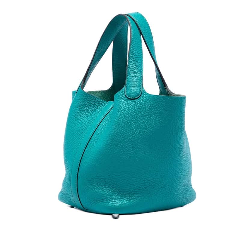 Hermès Clemence Picotin Lock 18 Blue Leather Very good condition - Back View