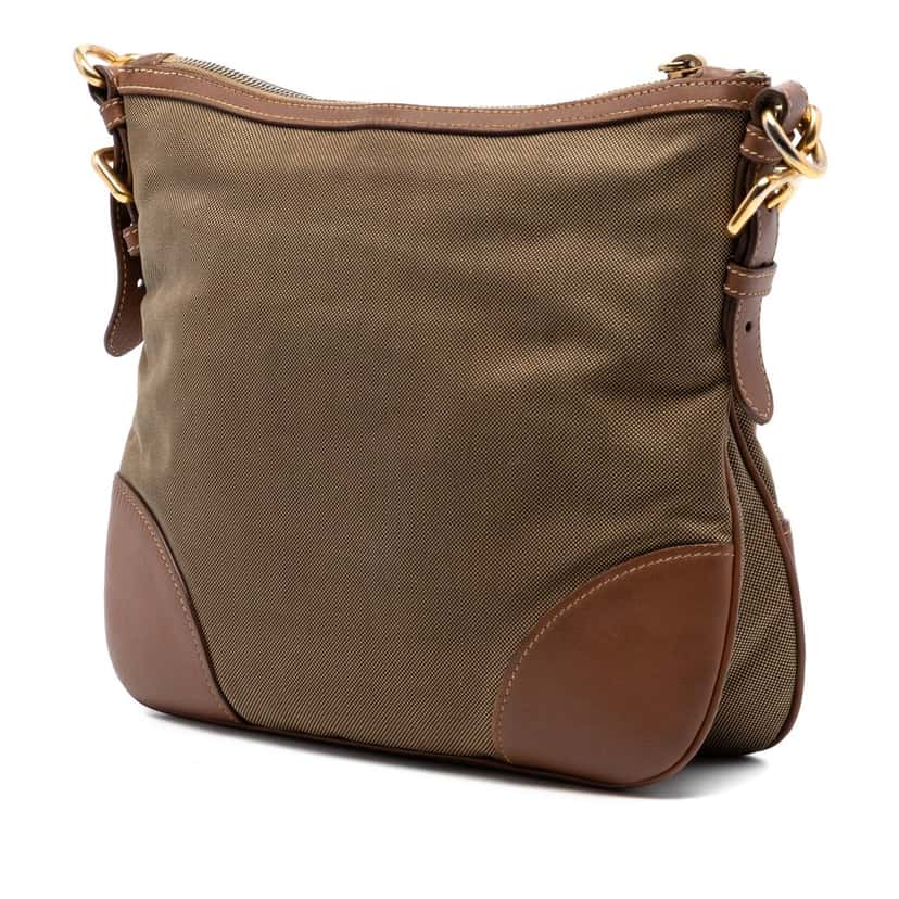 Prada Canvas Canapa Logo Crossbody Brown Very good condition - Back View