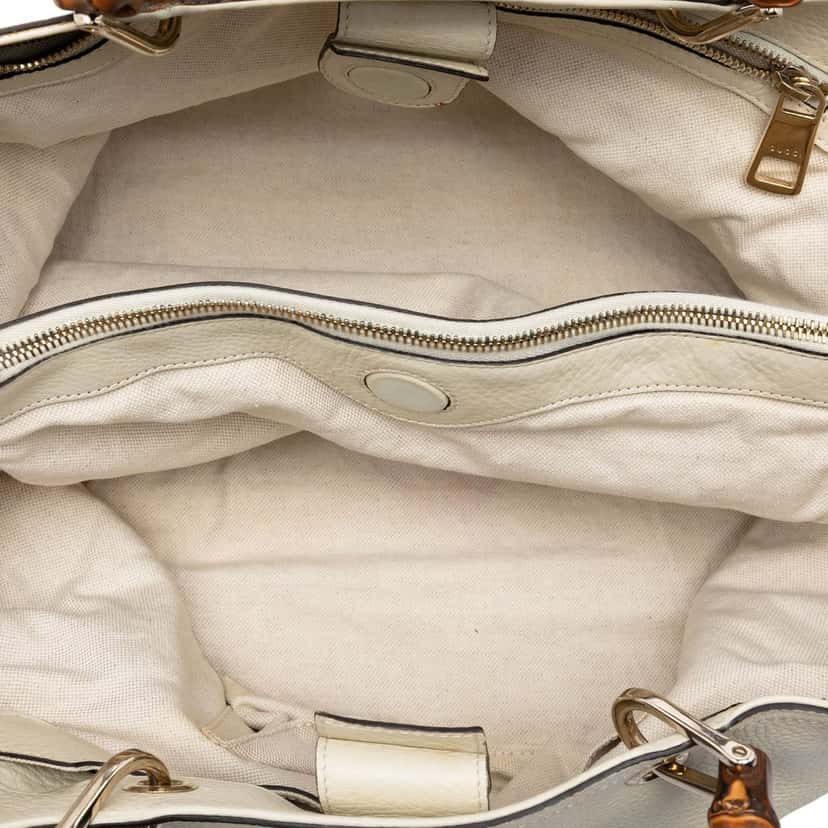 Gucci Large Calfskin Bamboo Shopper Satchel Brown Leather Very good condition - Model View