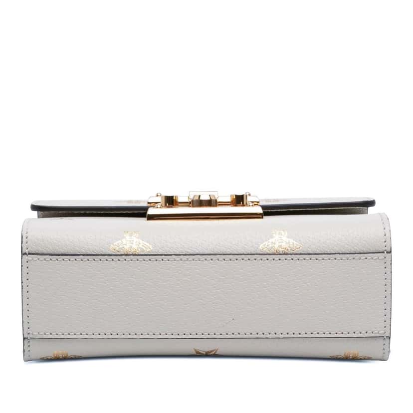 Gucci Small Leather Bee Star Padlock Crossbody White Leather Very good condition - Inside View