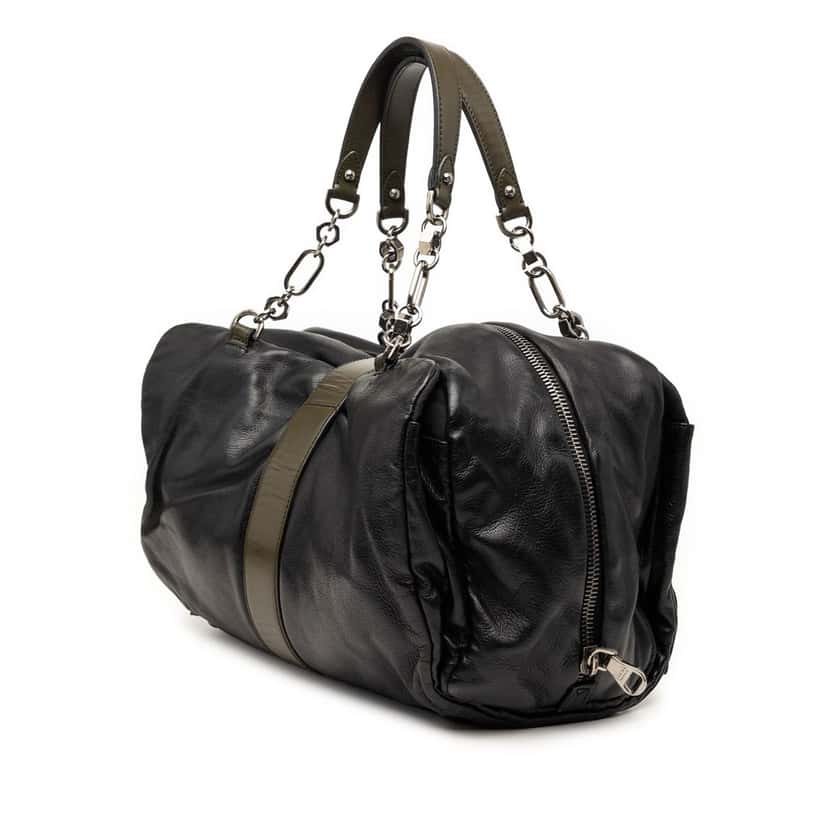 Loewe Bicolor Leather Laura 33 Handbag Black Leather Very good condition - Back View
