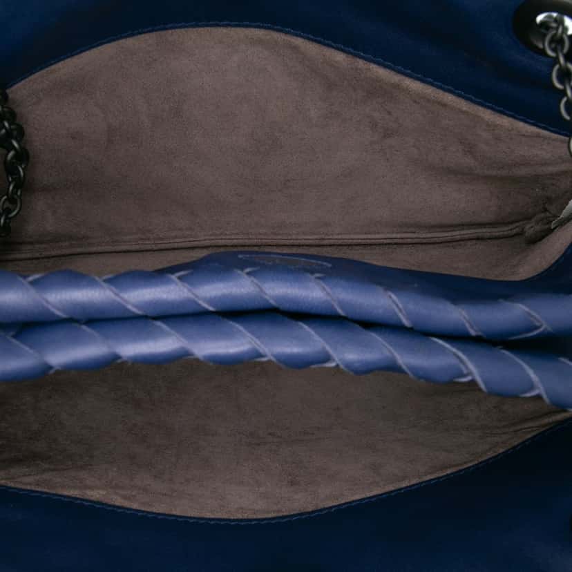 Bottega Veneta Nappa Intrecciato Duo Shoulder Bag Blue Leather Very good condition - Model View