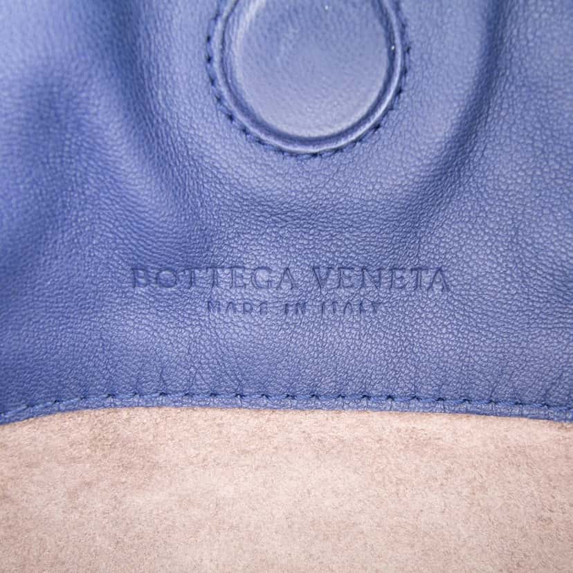 Bottega Veneta Nappa Intrecciato Duo Shoulder Bag Blue Leather Very good condition - Box View