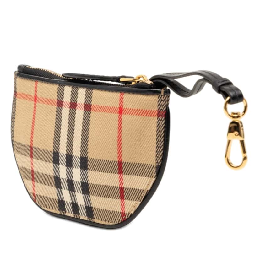 Burberry House Check Canvas Olympia Coin Pouch Beige Very good condition - Back View