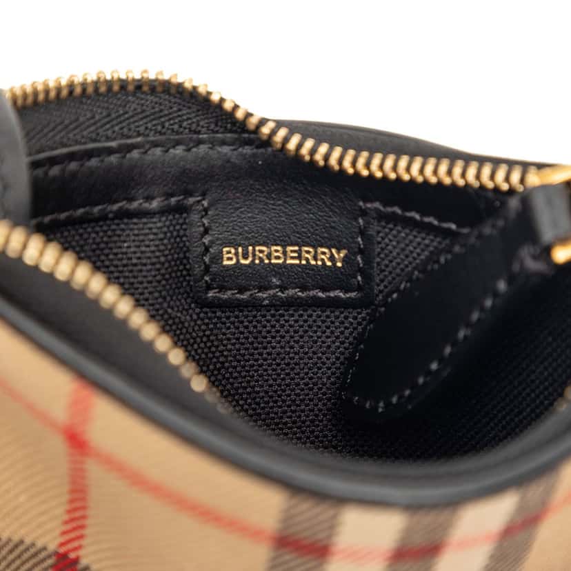Burberry House Check Canvas Olympia Coin Pouch Beige Very good condition - Box View
