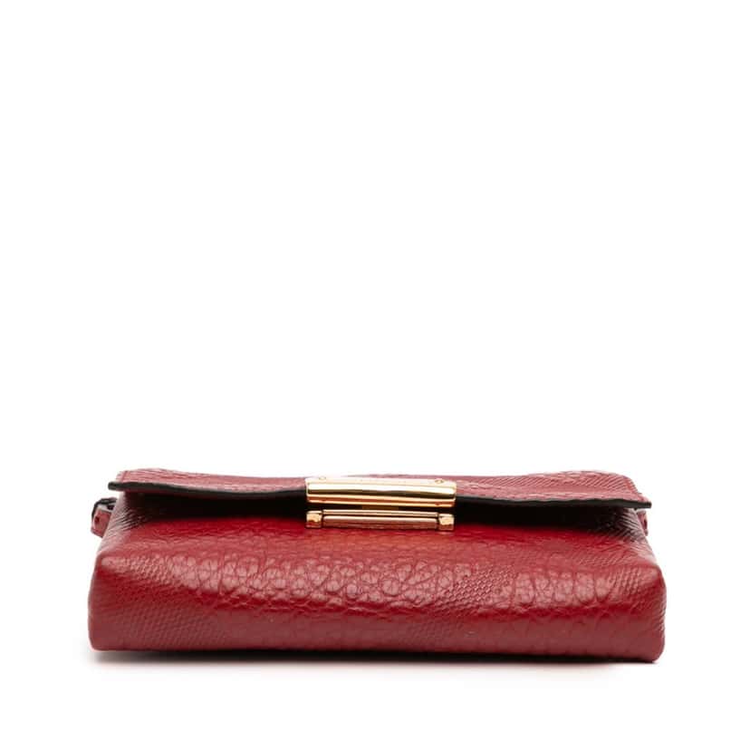 Burberry Embossed Grain Check Leather Langley Crossbody Red Leather Very good condition - Inside View