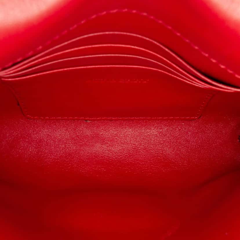 Burberry Embossed Grain Check Leather Langley Crossbody Red Leather Very good condition - Model View