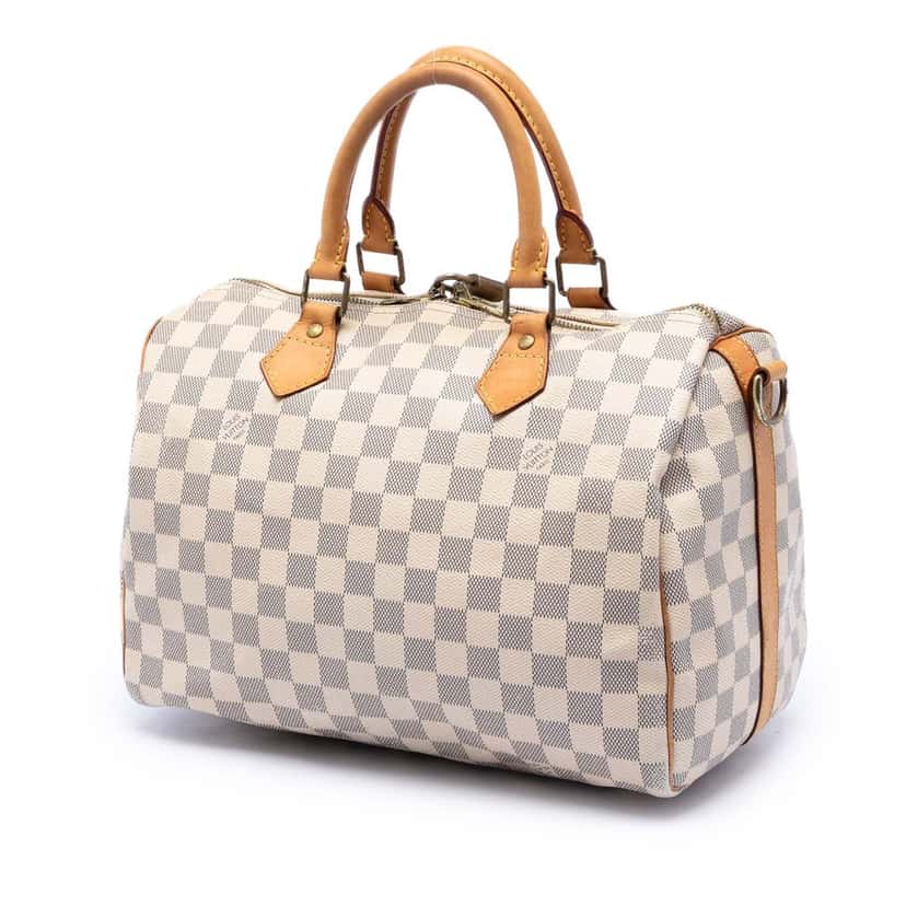Louis Vuitton Damier Azur Speedy Bandouliere 30 White Very good condition - Back View