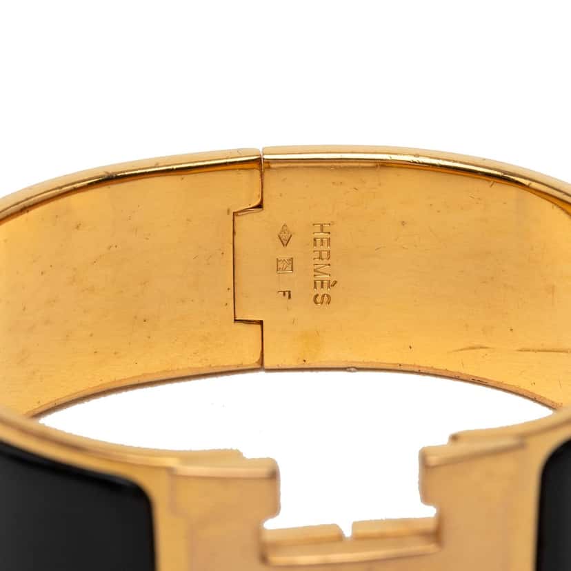 Hermès Wide Enamel Clic Clac H Bracelet GM Black Very good condition - Model View
