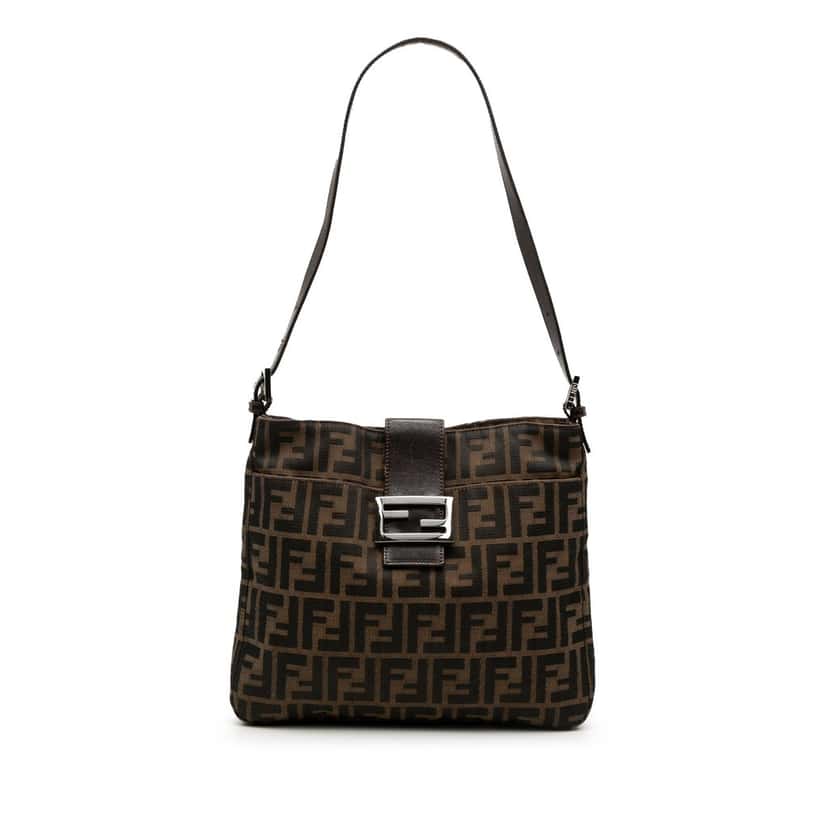 Fendi Zucca Canvas Shoulder Bag Brown Very good condition - Front View