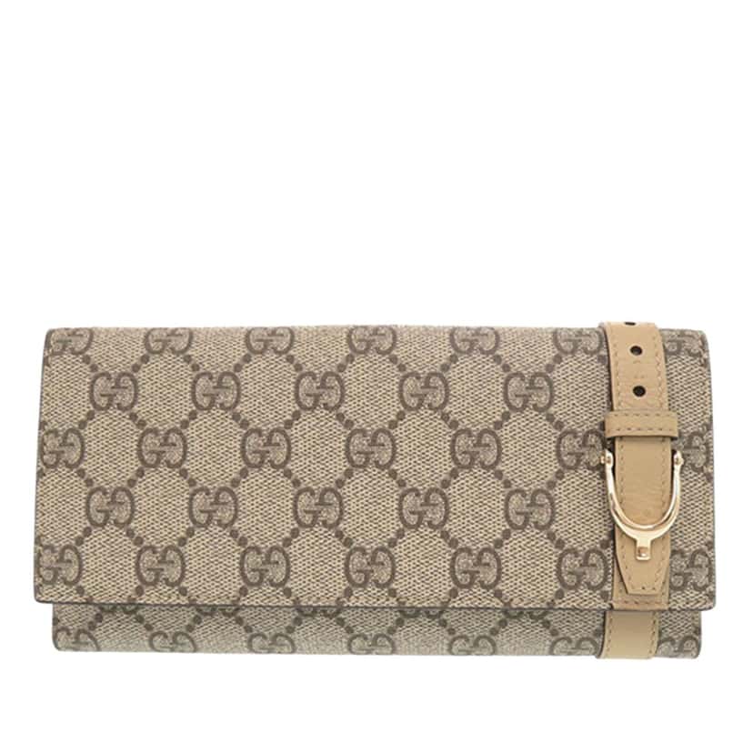 Gucci GG Supreme Nice Long Wallet Beige Very good condition - Front View