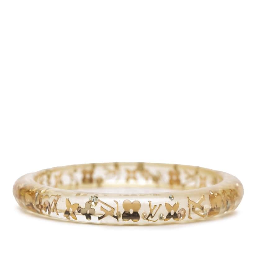 Louis Vuitton Narrow Monogram Resin Inclusion Bangle White Plastic Very good condition - Front View