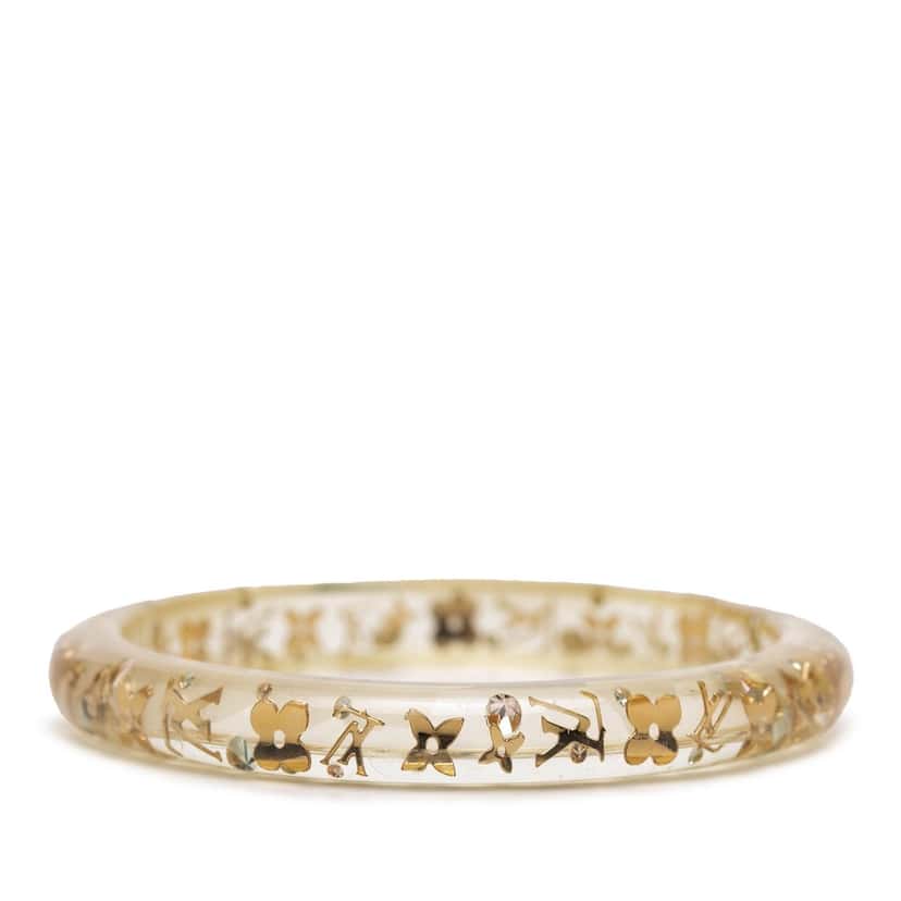 Louis Vuitton Narrow Monogram Resin Inclusion Bangle White Plastic Very good condition - Back View