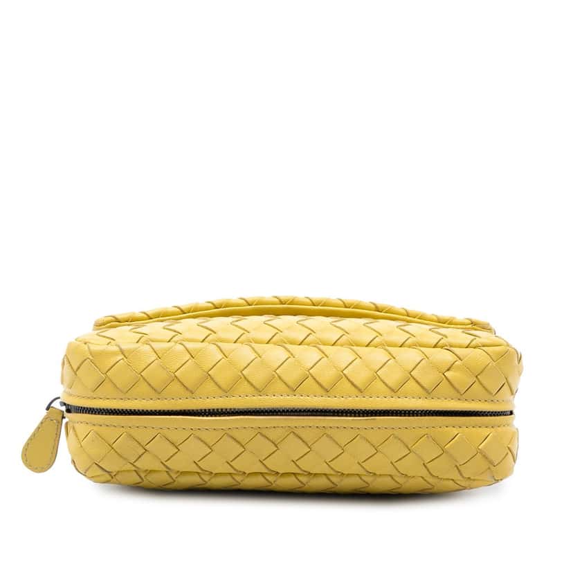 Bottega Veneta Mini Nappa Intrecciato Expandable Chain Flap Crossbody Yellow Leather Very good condition - Inside View