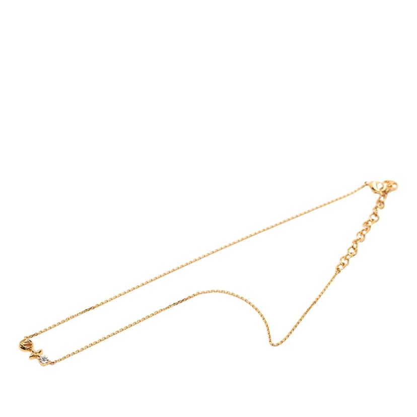 Louis Vuitton Gold Plated Petit Louis Necklace Gold Metal Very good condition - Front View