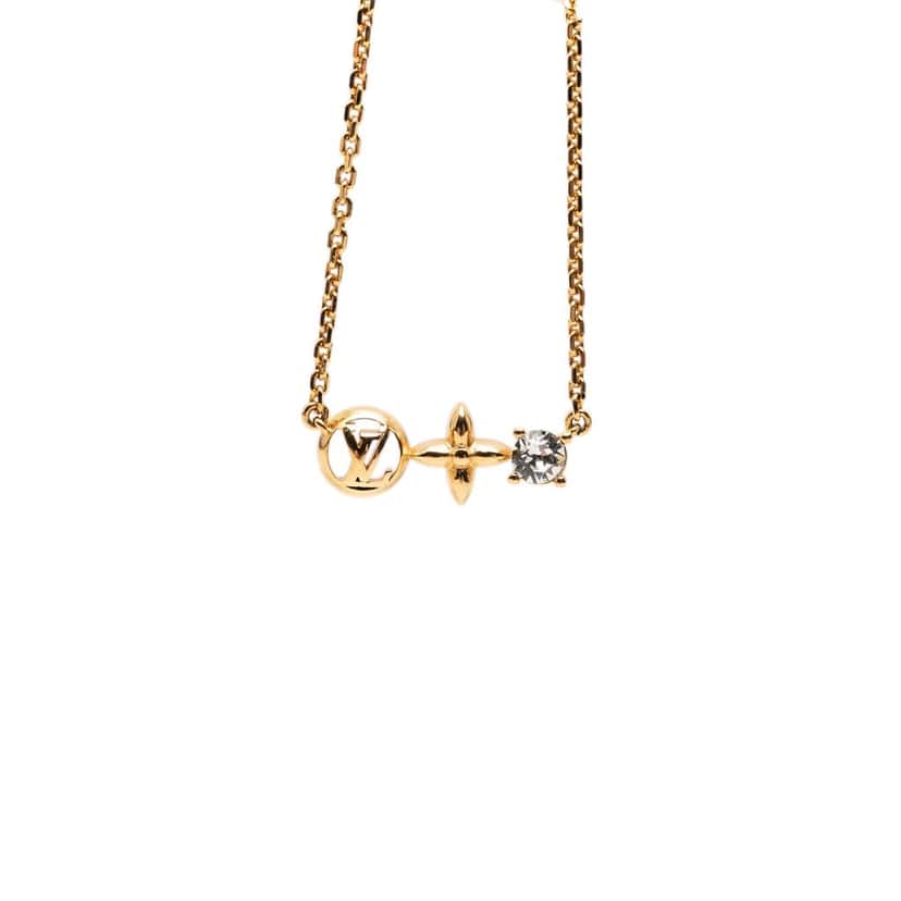 Louis Vuitton Gold Plated Petit Louis Necklace Gold Metal Very good condition - Back View