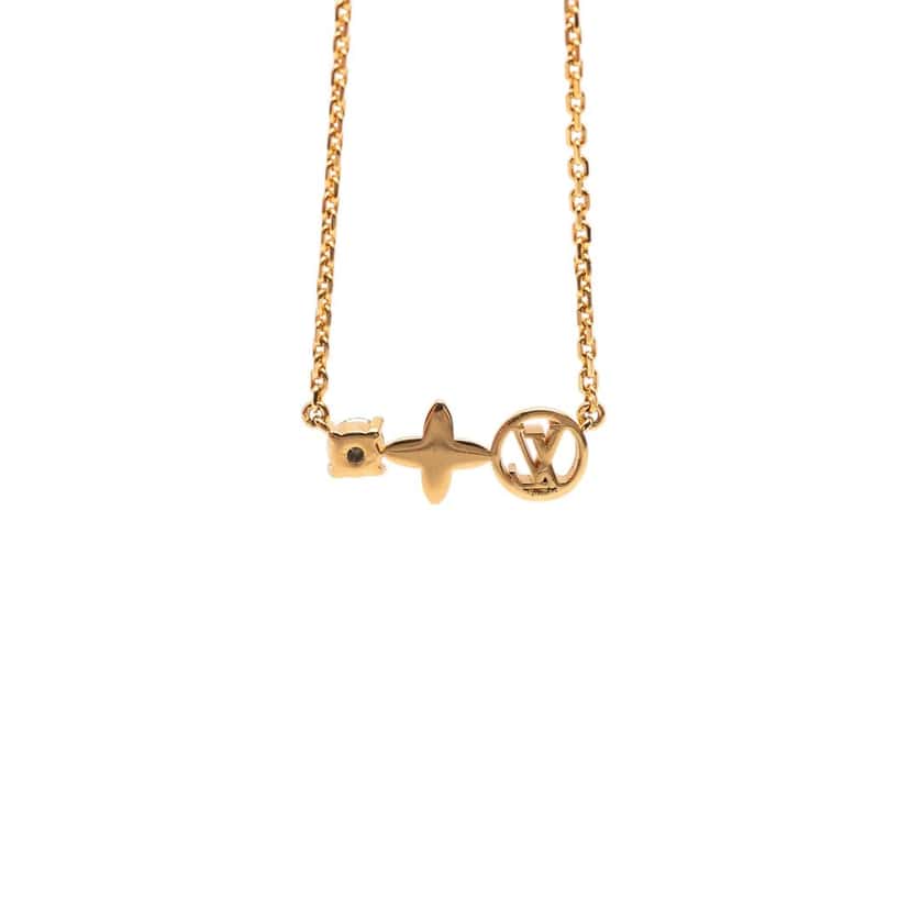 Louis Vuitton Gold Plated Petit Louis Necklace Gold Metal Very good condition - Inside View