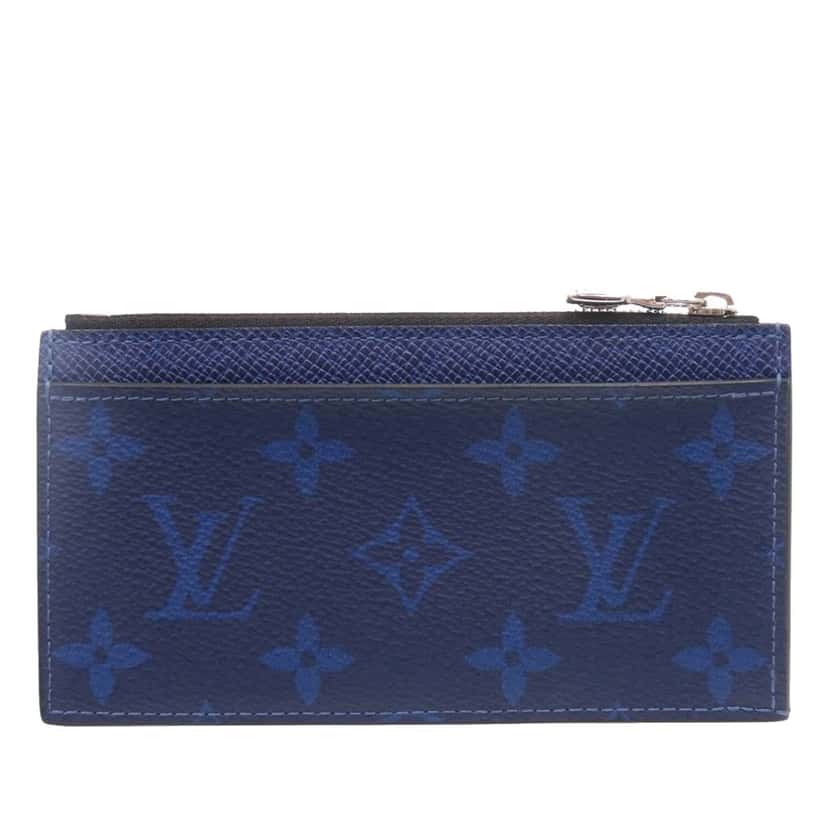 Louis Vuitton Monogram Taigarama Coin Card Holder Blue Very good condition - Back View