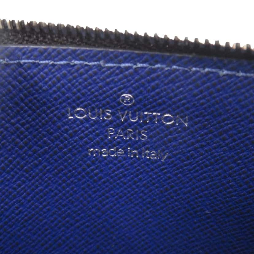 Louis Vuitton Monogram Taigarama Coin Card Holder Blue Very good condition - Box View