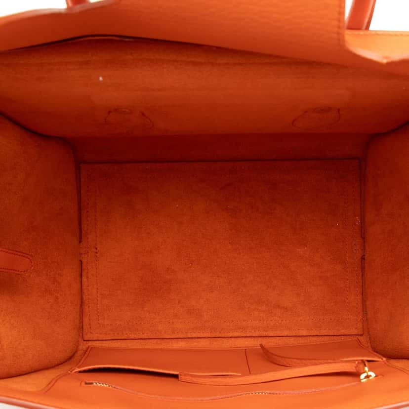 Celine Small Grained Calfskin Tie Knot Handbag Orange Leather Very good condition - Model View