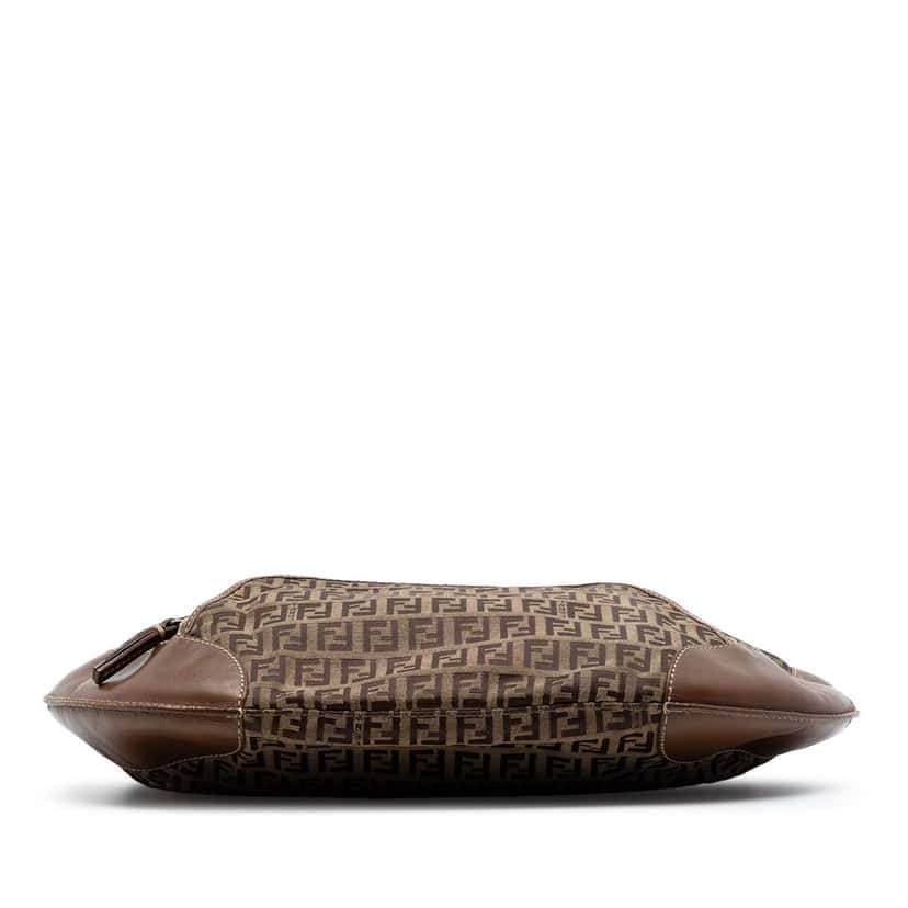 Fendi Zucchino Canvas Chef Pocket Hobo Brown Good condition - Inside View