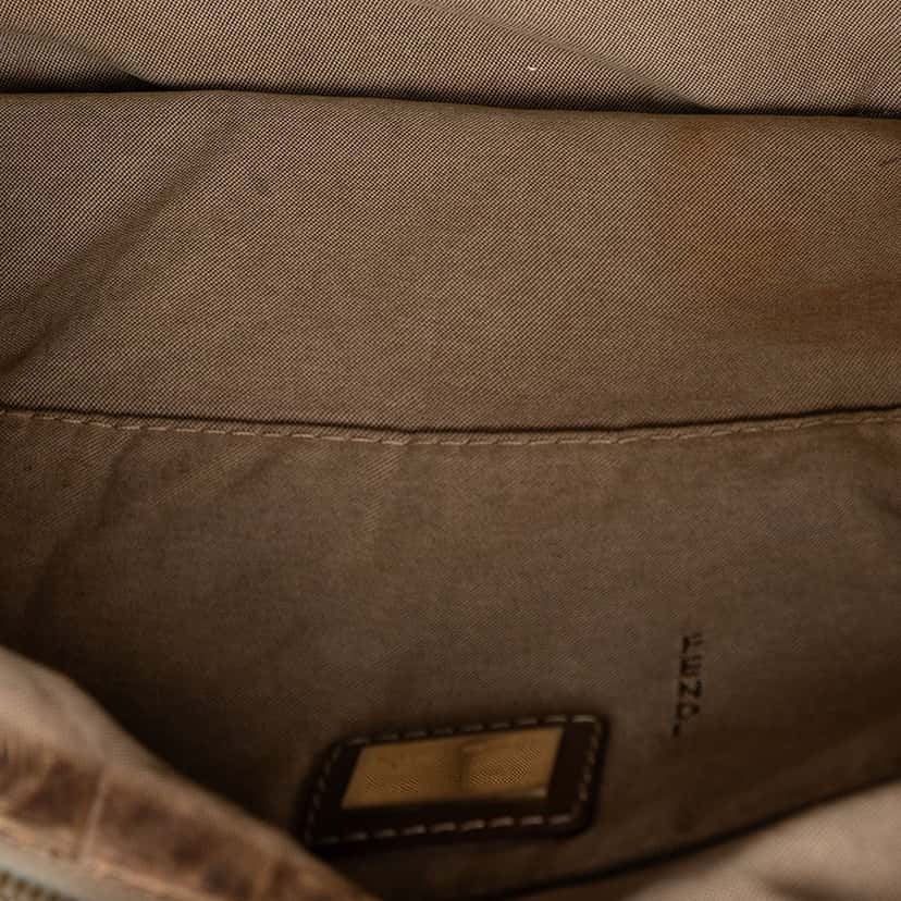 Fendi Zucchino Canvas Chef Pocket Hobo Brown Good condition - Model View
