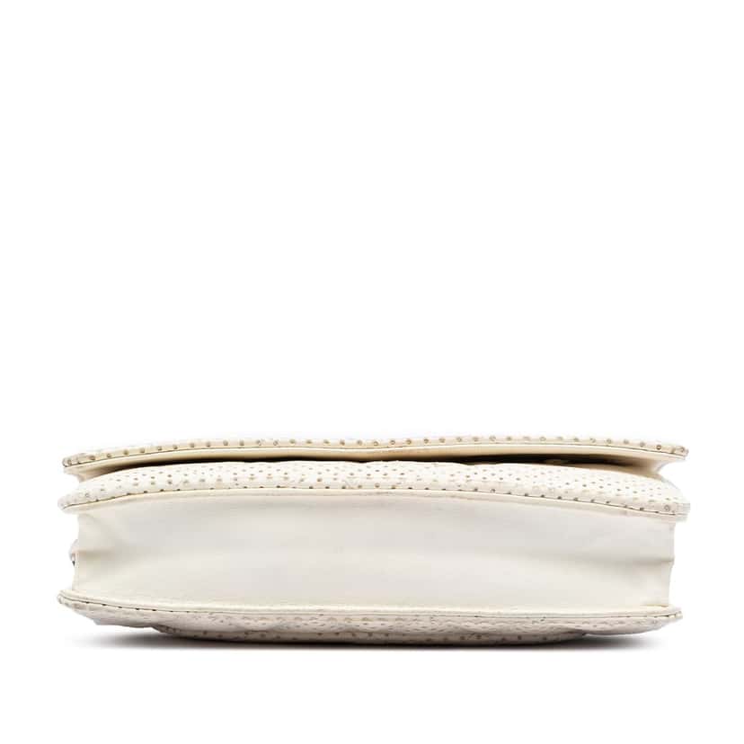 Chanel CC Quilted Perforated Lambskin Wallet On Chain White Leather Very good condition - Inside View