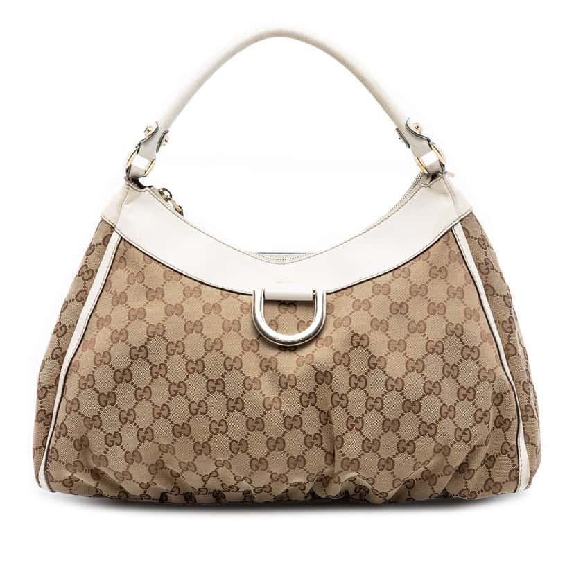 Gucci GG Canvas Abbey D Ring Shoulder Bag Beige Very good condition - Front View