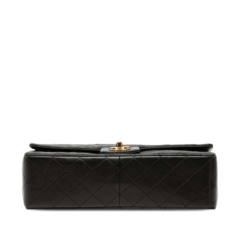 Chanel CC Quilted Lambskin Single Flap Black Leather Very good condition - Inside View