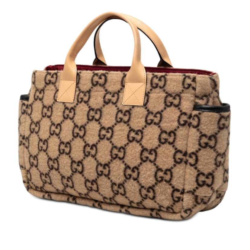 Gucci GG Wool Childrens Pocket Handbag Beige Very good condition - Back View