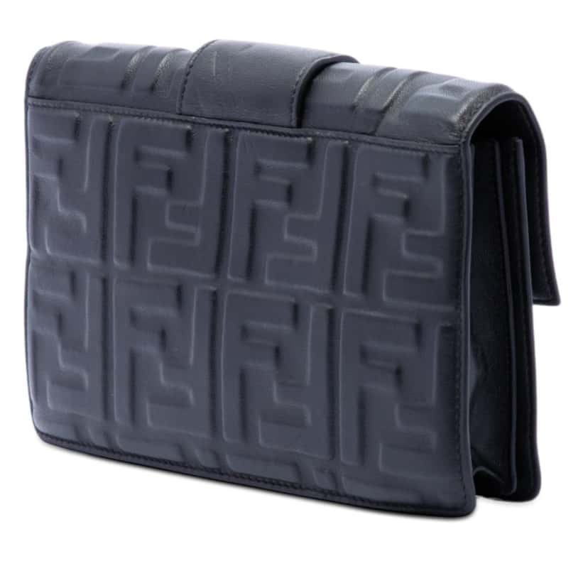 Fendi Zucca Embossed Leather Clutch Black Leather Very good condition - Back View