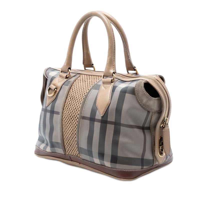Burberry Smoke Check Coated Canvas Gilmoure Satchel Other Very good condition - Back View