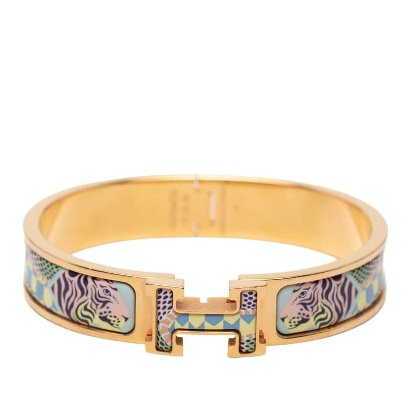 Hermès Narrow Enamel Lanternes Ballons et Cocardes Clic H Bracelet PM