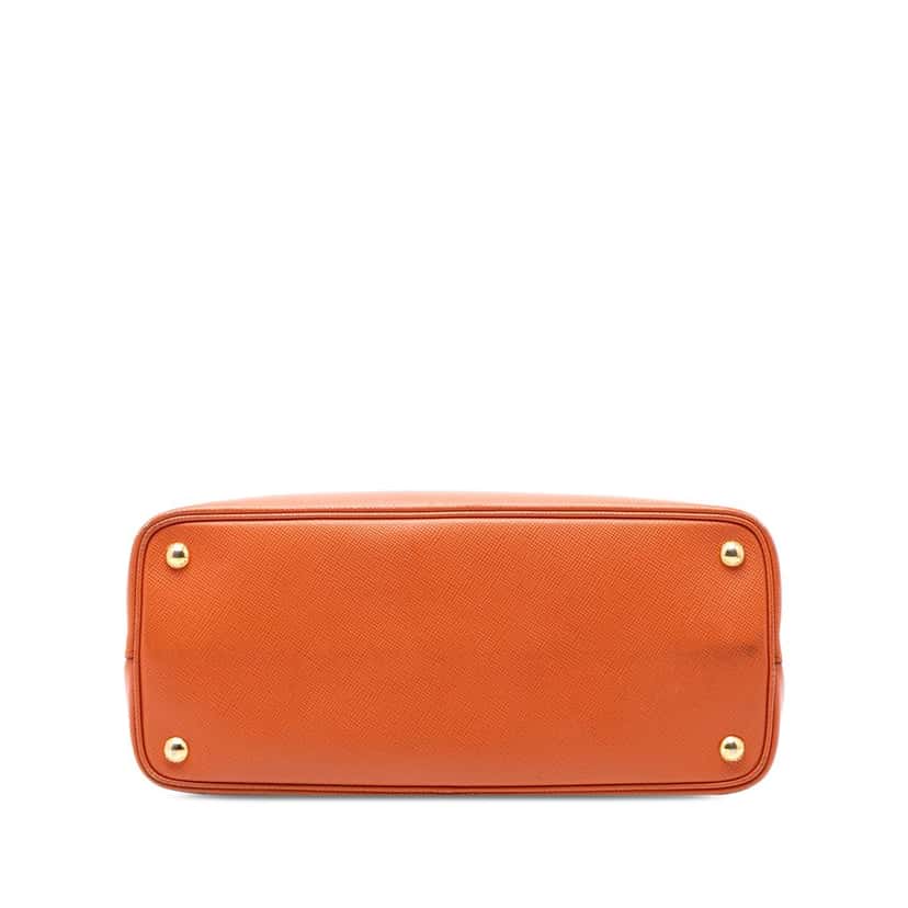 Prada Medium Saffiano Cuir Double Handle Satchel Orange Leather Very good condition - Inside View