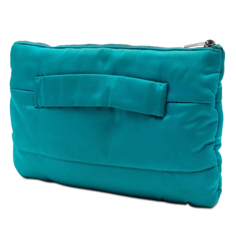 Prada Tessuto Bomber Clutch Blue Very good condition - Back View