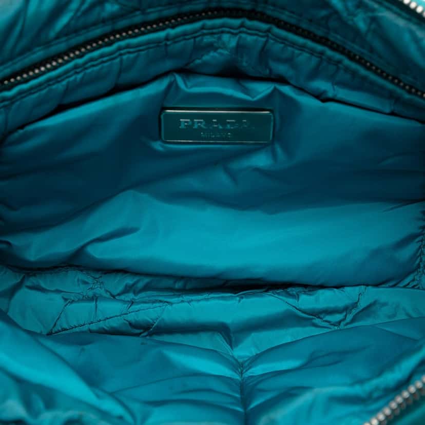 Prada Tessuto Bomber Clutch Blue Very good condition - Model View