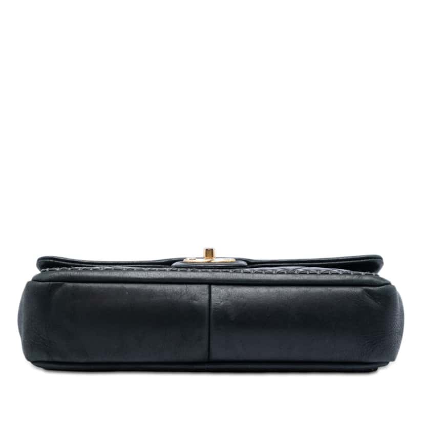 Chanel CC Quilted Iridescent Calfskin Whipstitch Single Flap Black Leather Very good condition - Inside View