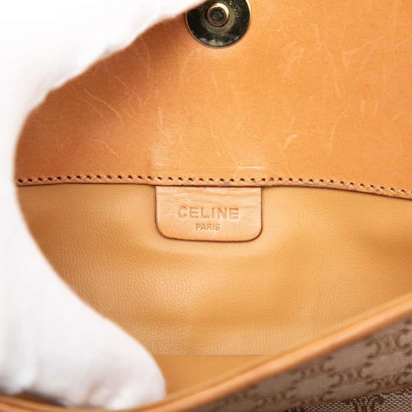 Celine Macadam Coated Canvas Clutch Beige Very good condition - Box View