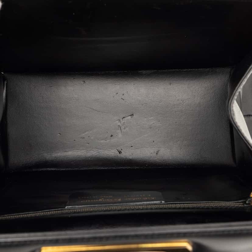 Ferragamo Leather Gancini Satchel Black Leather Very good condition - Model View