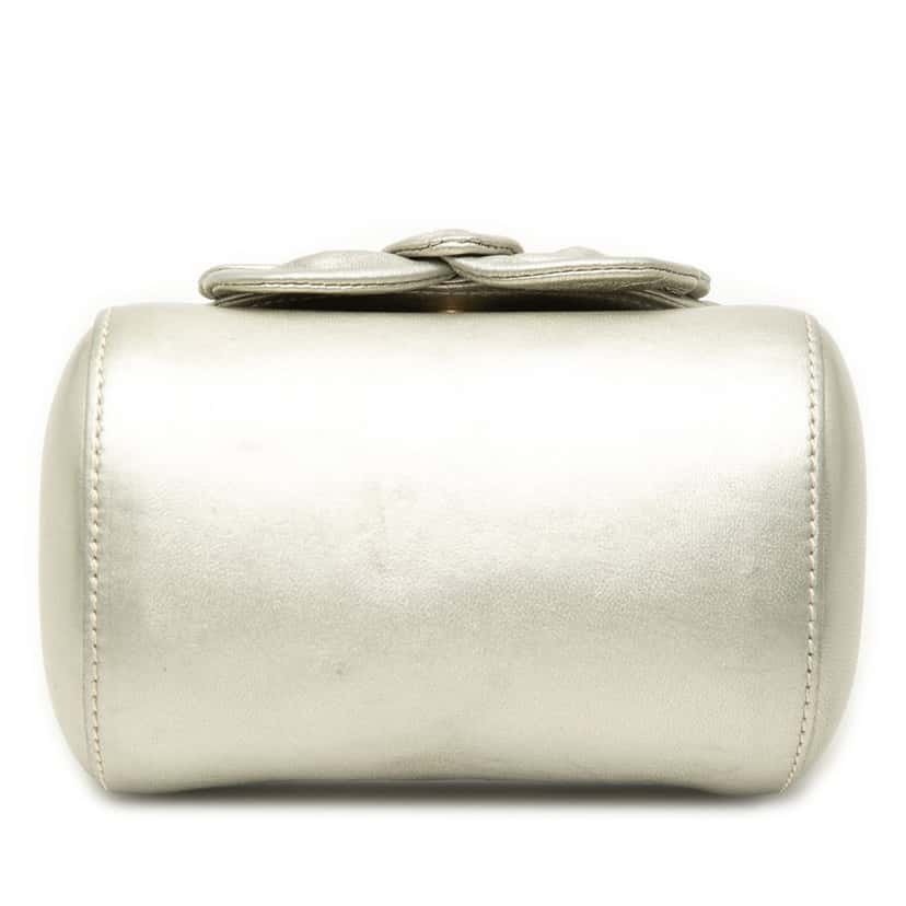 Loewe Metallic Leather Anagram Flower Handbag Silver Leather Very good condition - Inside View