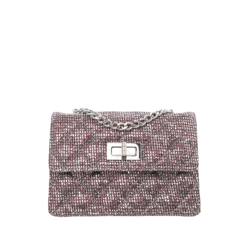 Chanel Mini Glitter Canvas Reissue 2.55 Flap Red Very good condition - Front View