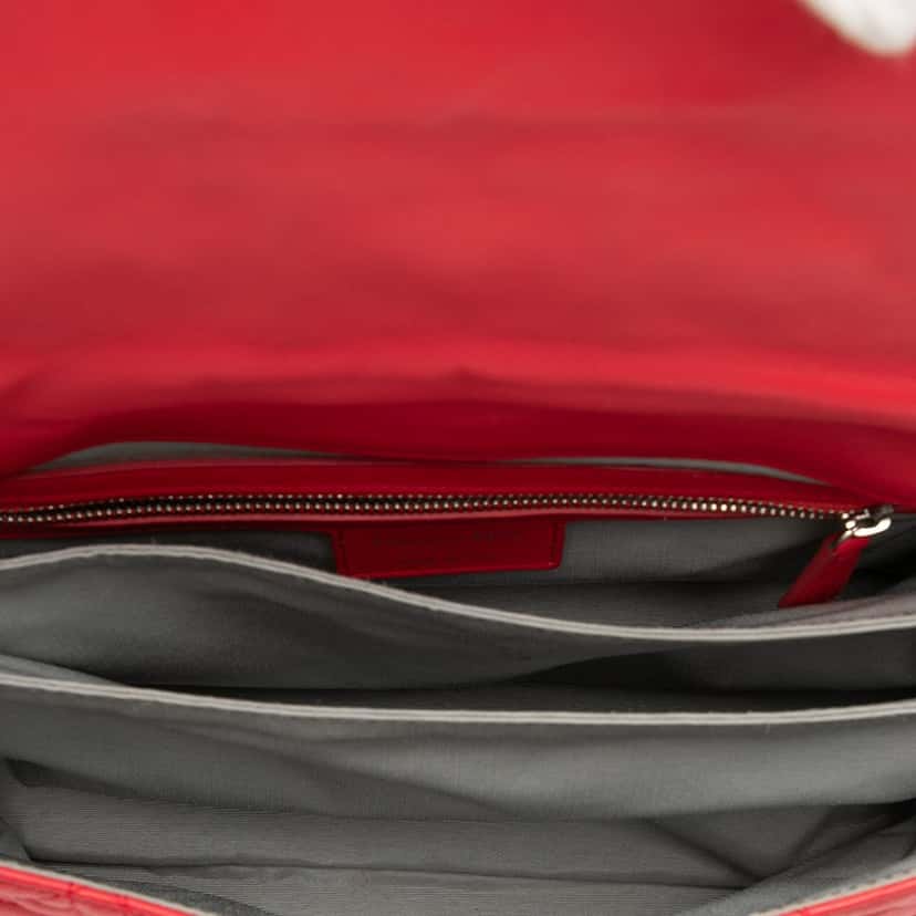 Dior Lambskin Cannage New Lock Shoulder Bag Red Leather Very good condition - Model View