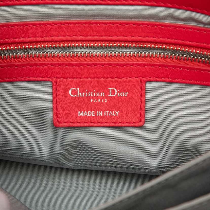 Dior Lambskin Cannage New Lock Shoulder Bag Red Leather Very good condition - Box View