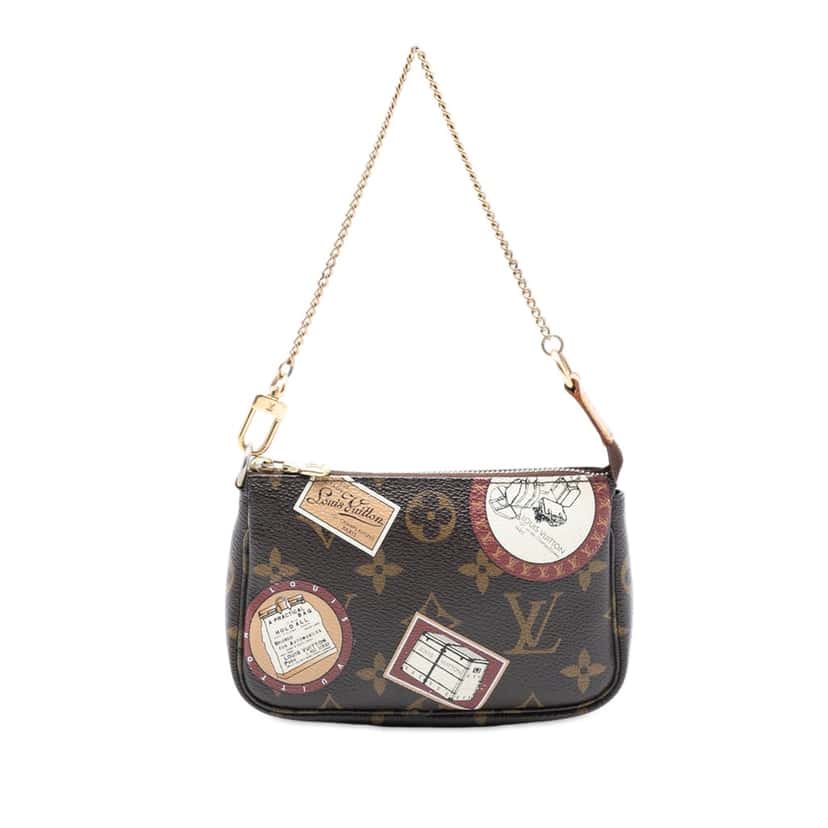 Louis Vuitton Monogram Trunks and Bags Patch Mini Pochette Accessoires Brown Never worn, with tag - Front View