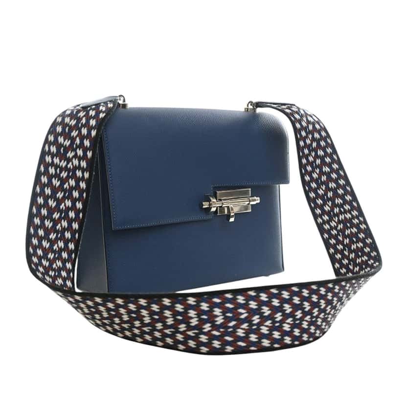 Hermès Epsom Verrou 23 Blue Leather Very good condition - Back View