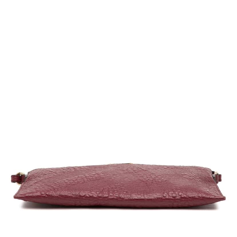 Burberry Small Grain Check Embossed Leather Chichester Crossbody Red Leather Very good condition - Inside View