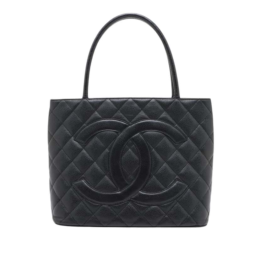 Chanel Caviar Medallion Tote Black Leather Very good condition - Front View