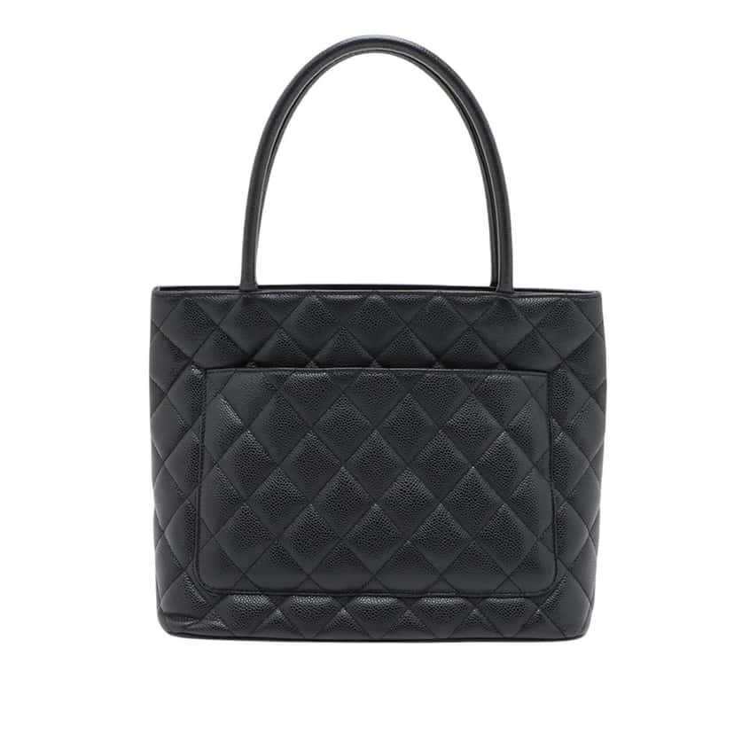 Chanel Caviar Medallion Tote Black Leather Very good condition - Back View