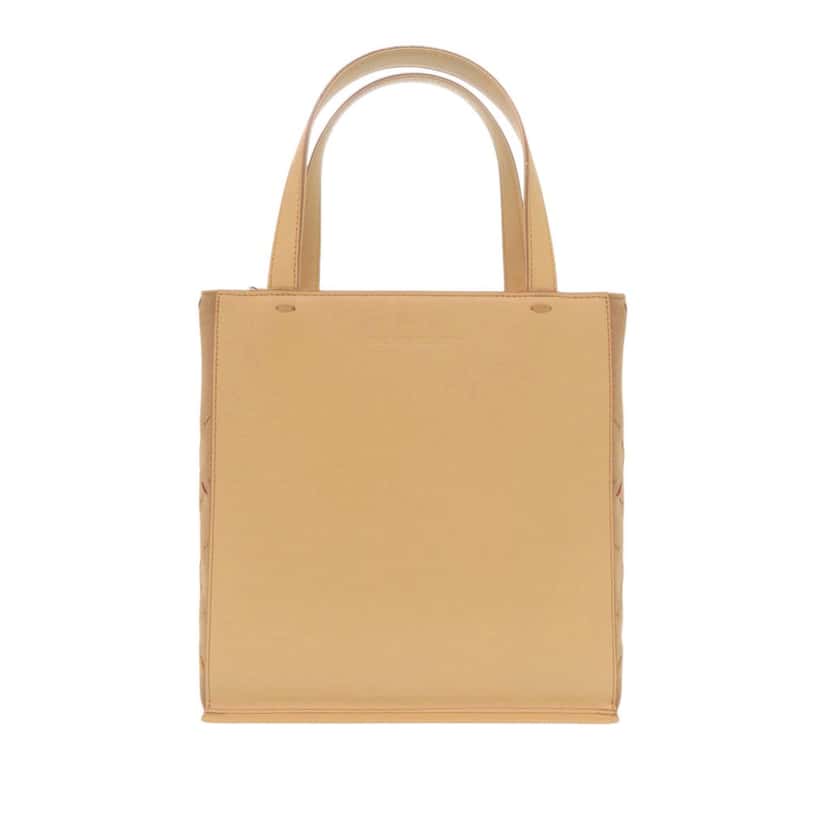 Burberry Calfskin and Suede Stitch Handbag Beige Leather Very good condition - Front View